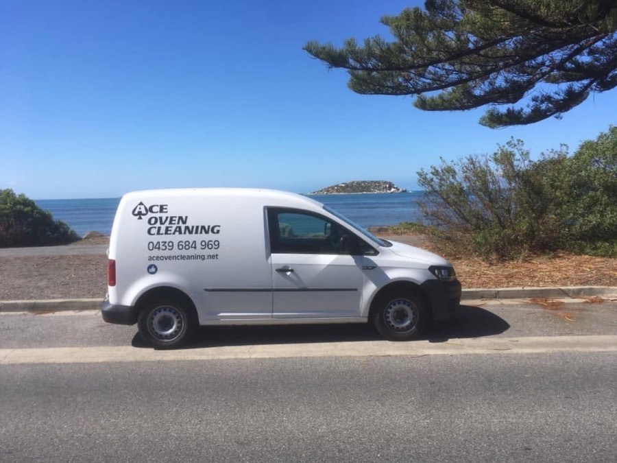 The Ace Oven Cleaning van parked by the South Australian coast